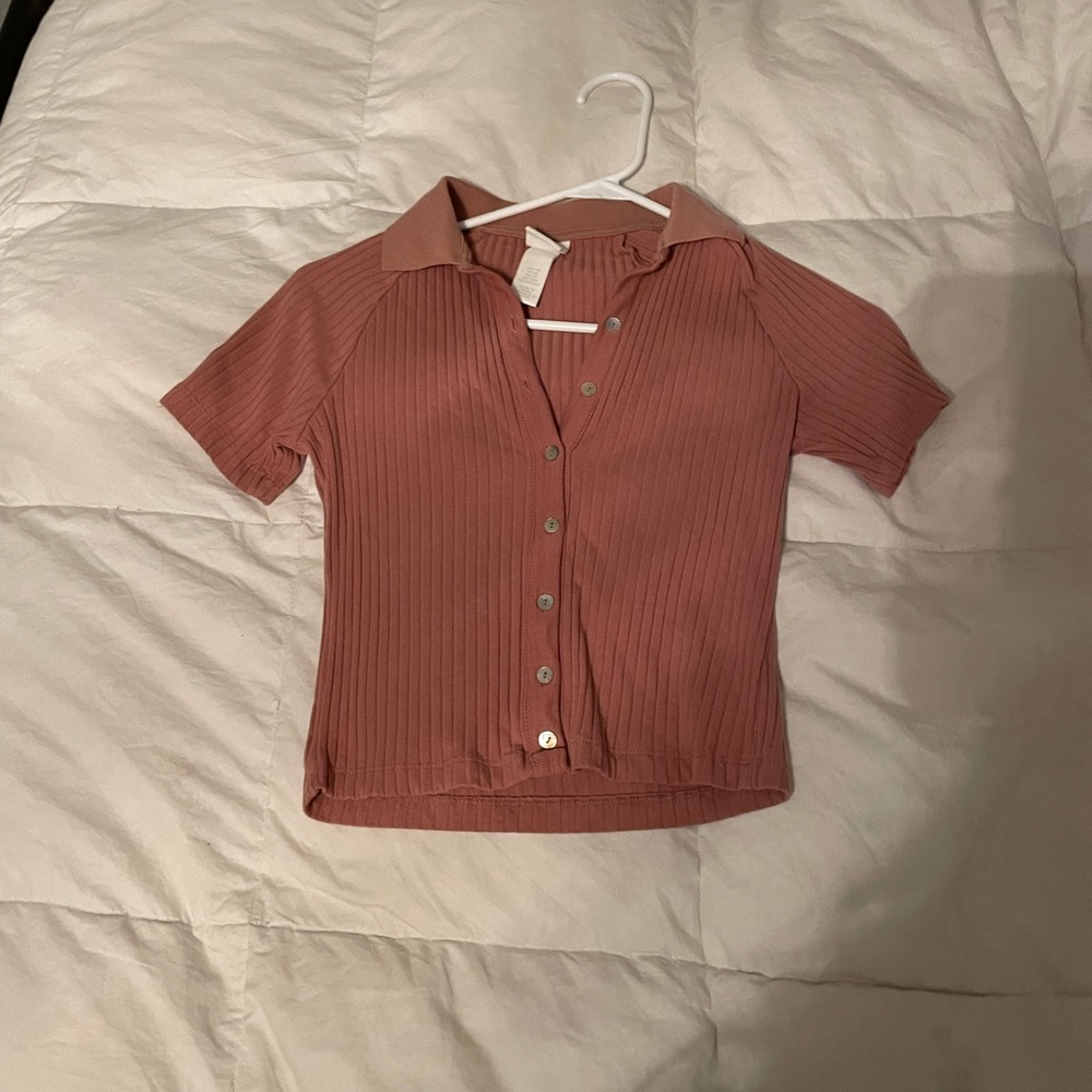 Light Orange Macy’s button down crop top